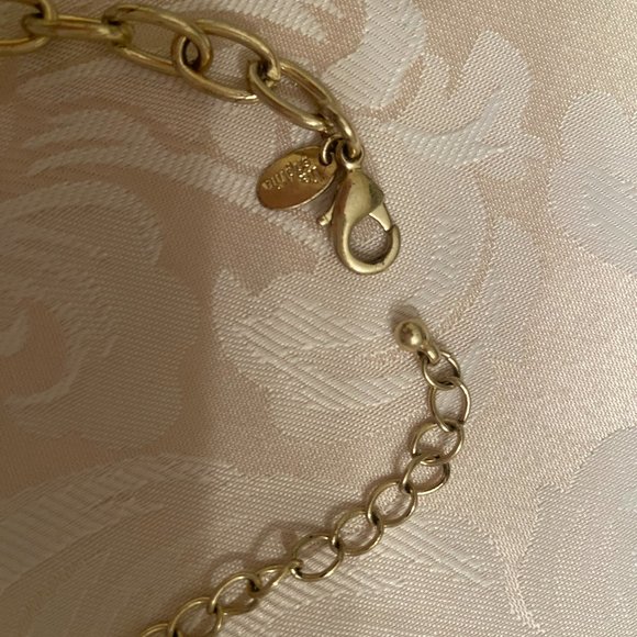 Lia Sophia Hammered Gold Tone Link Necklace - Picture 2 of 4